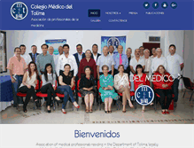 Tablet Screenshot of colegiomedicodeltolima.org